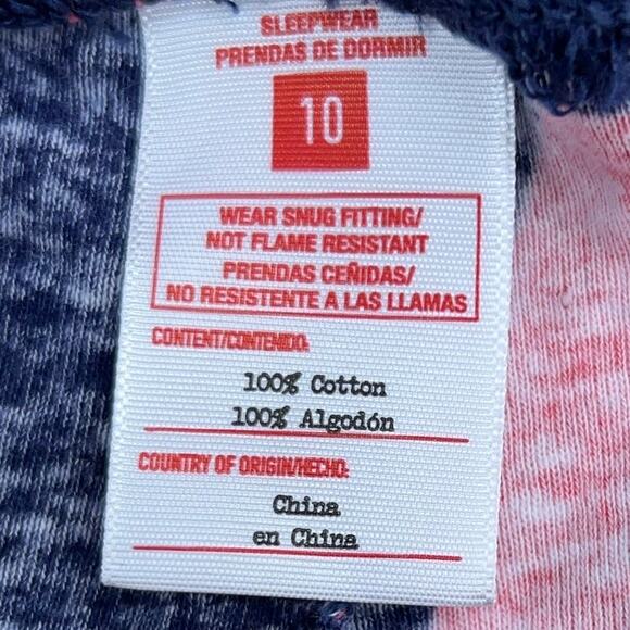 Target Childrens Size 10 Pajama Set Navy Blue Two Tone Heart Long Sleeve - Picture 13 of 16